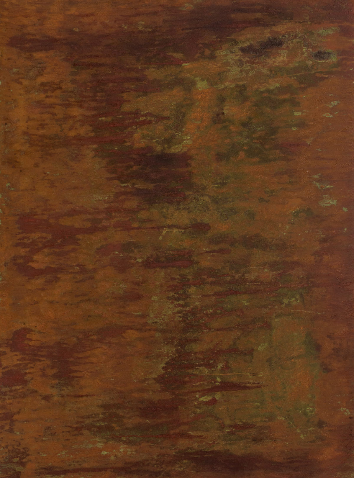 Mario Moraes, Deriva, Oxidised metals on wood panel